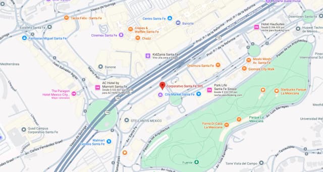 Mapa de ubicación de la oficina México