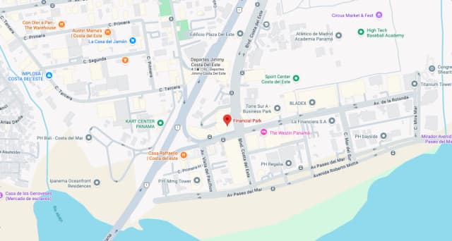Mapa de ubicación de la oficina Panamá